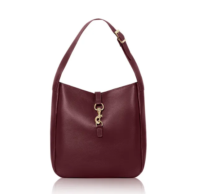 Fabucci Burgundy Leather Tote Handbag