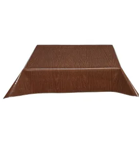 Faux Bois Teak Oilcloth Tablecloth