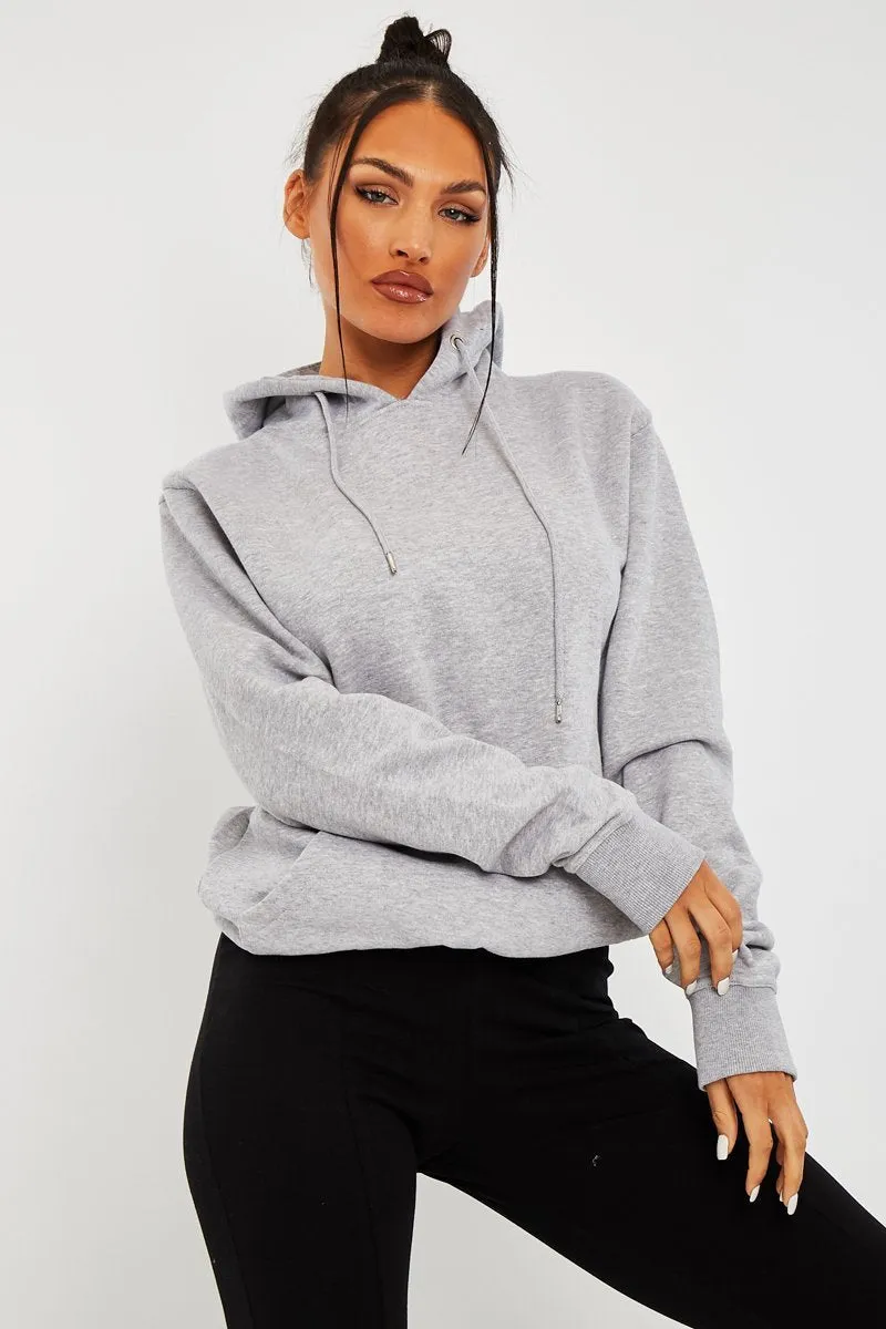 Grey Soft Fleece Hoodie - Maia