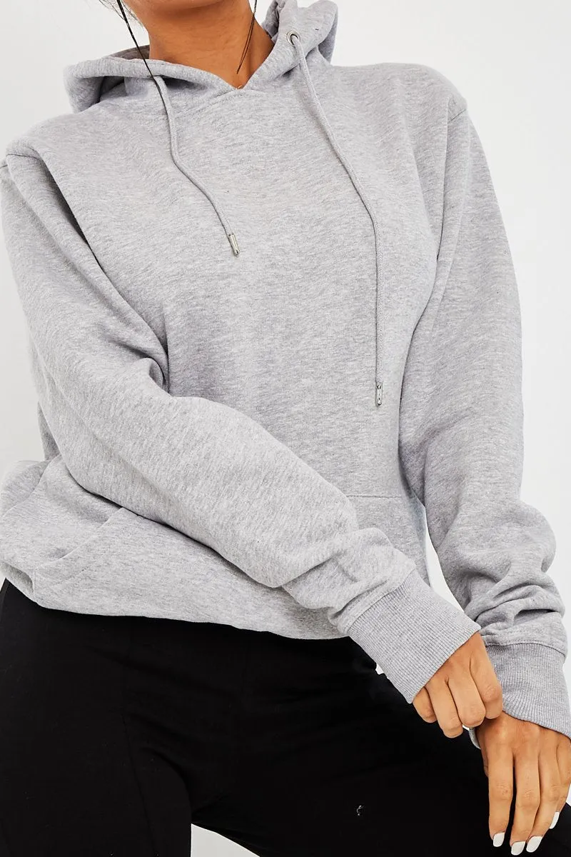 Grey Soft Fleece Hoodie - Maia