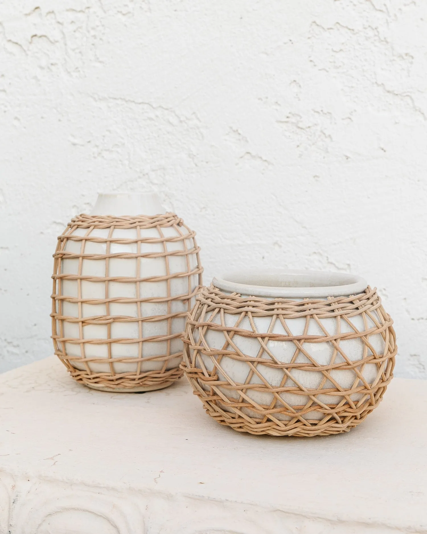 Ivan Rattan Woven Vases