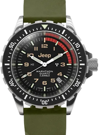 Jeep Rubicon TSAR Diver's Quartz - 3ps Green Rubber Strap Kit Ref. WW194007SS-4101