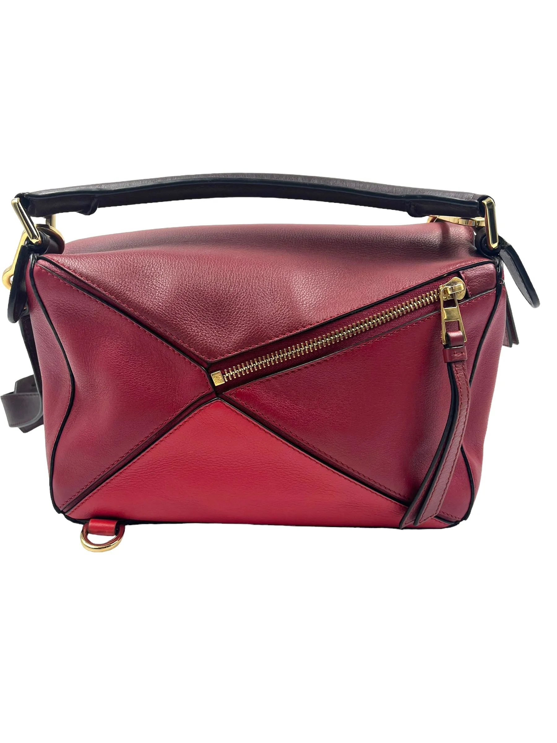 Loewe Red Color Block Small Puzzle Bag