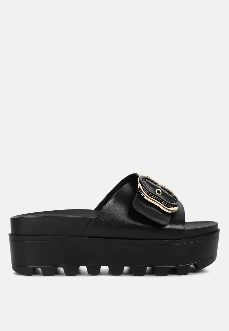 Lug Sole Flatform Sliders