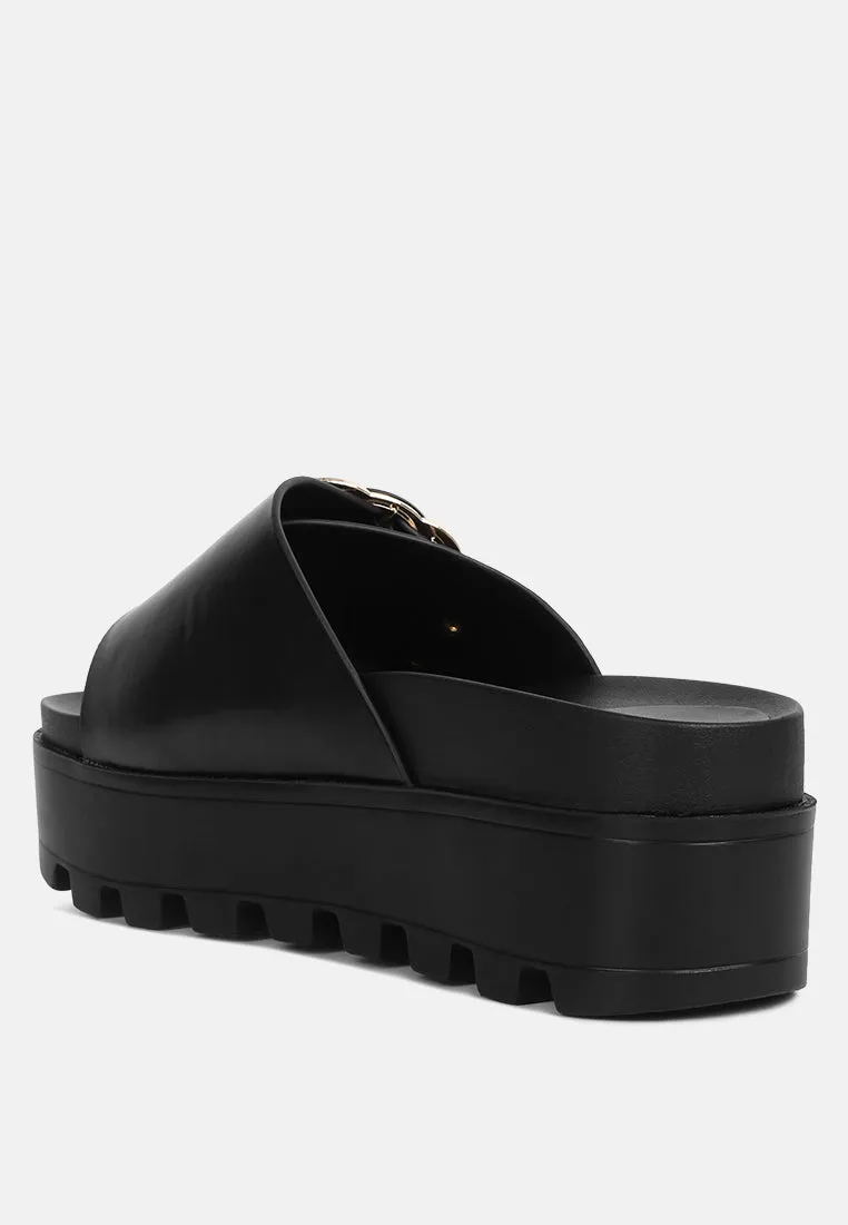 Lug Sole Flatform Sliders