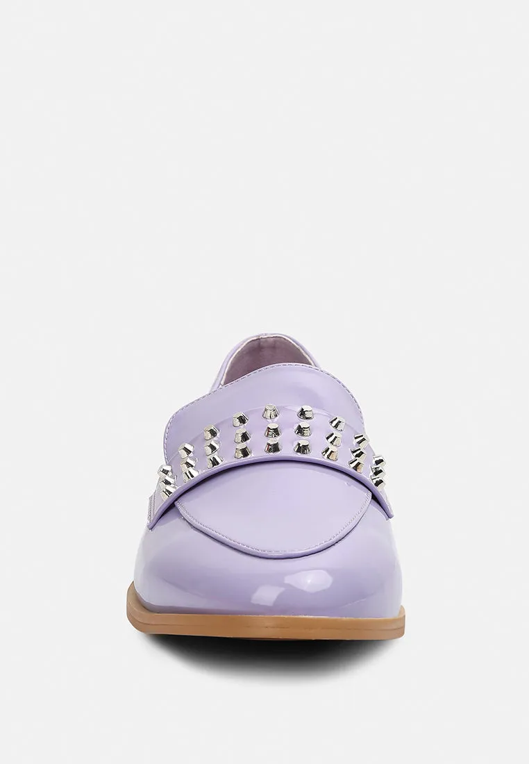 Meanbabe Semicasual Stud Detail Patent Loafers By Ruw