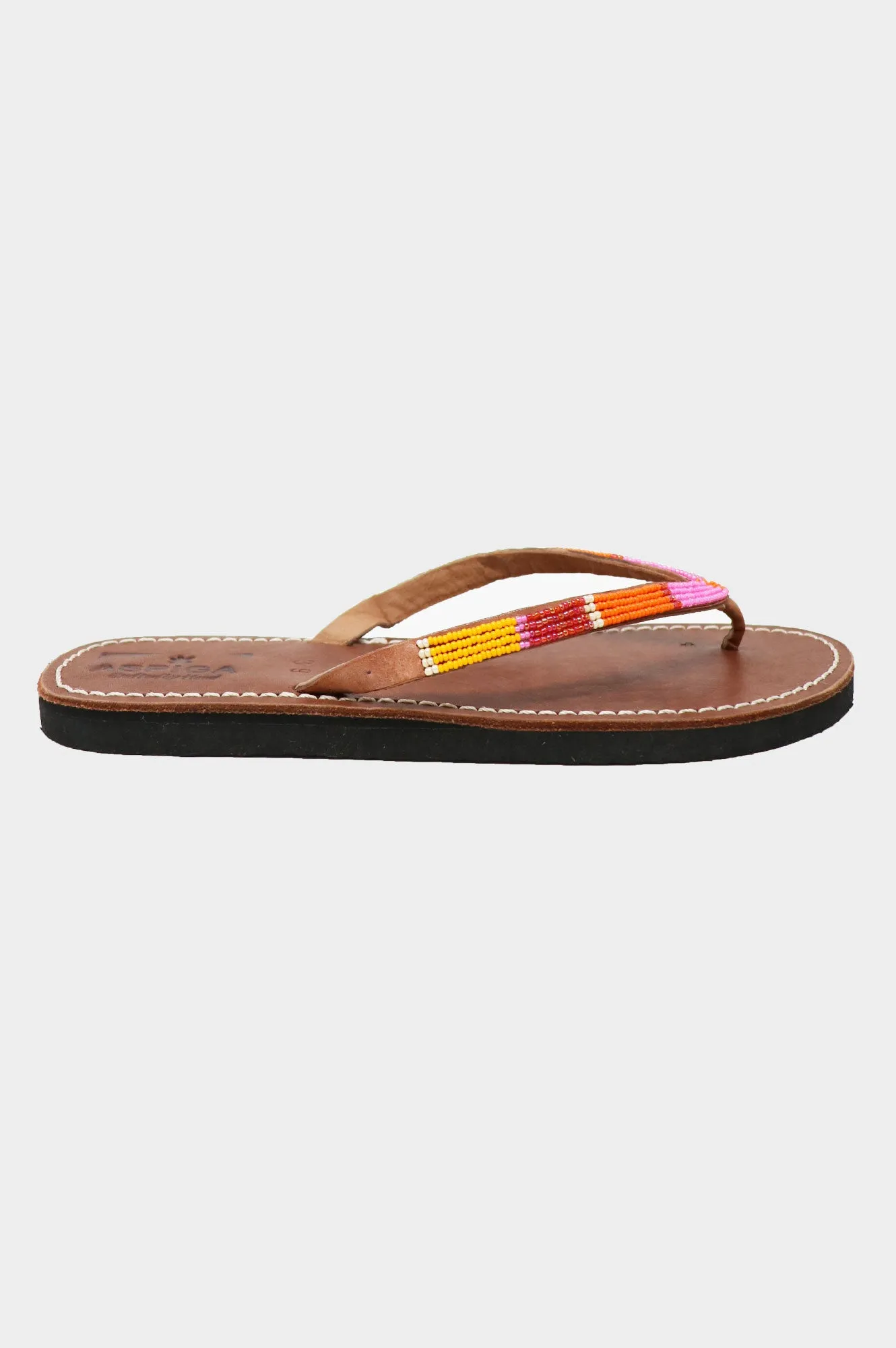 Naisha Soft Padded Sole Leather Sandals | Pink/Orange