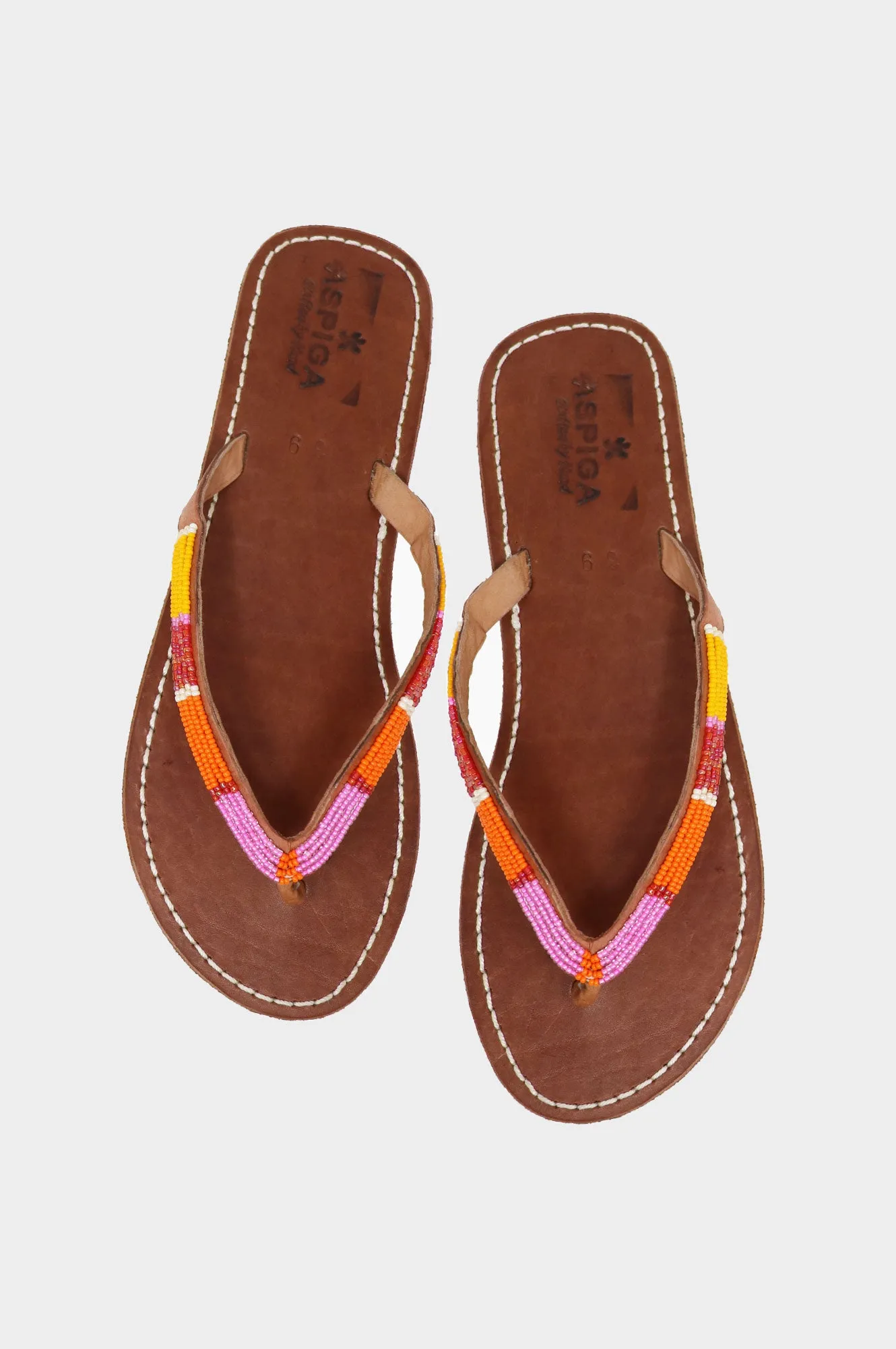 Naisha Soft Padded Sole Leather Sandals | Pink/Orange