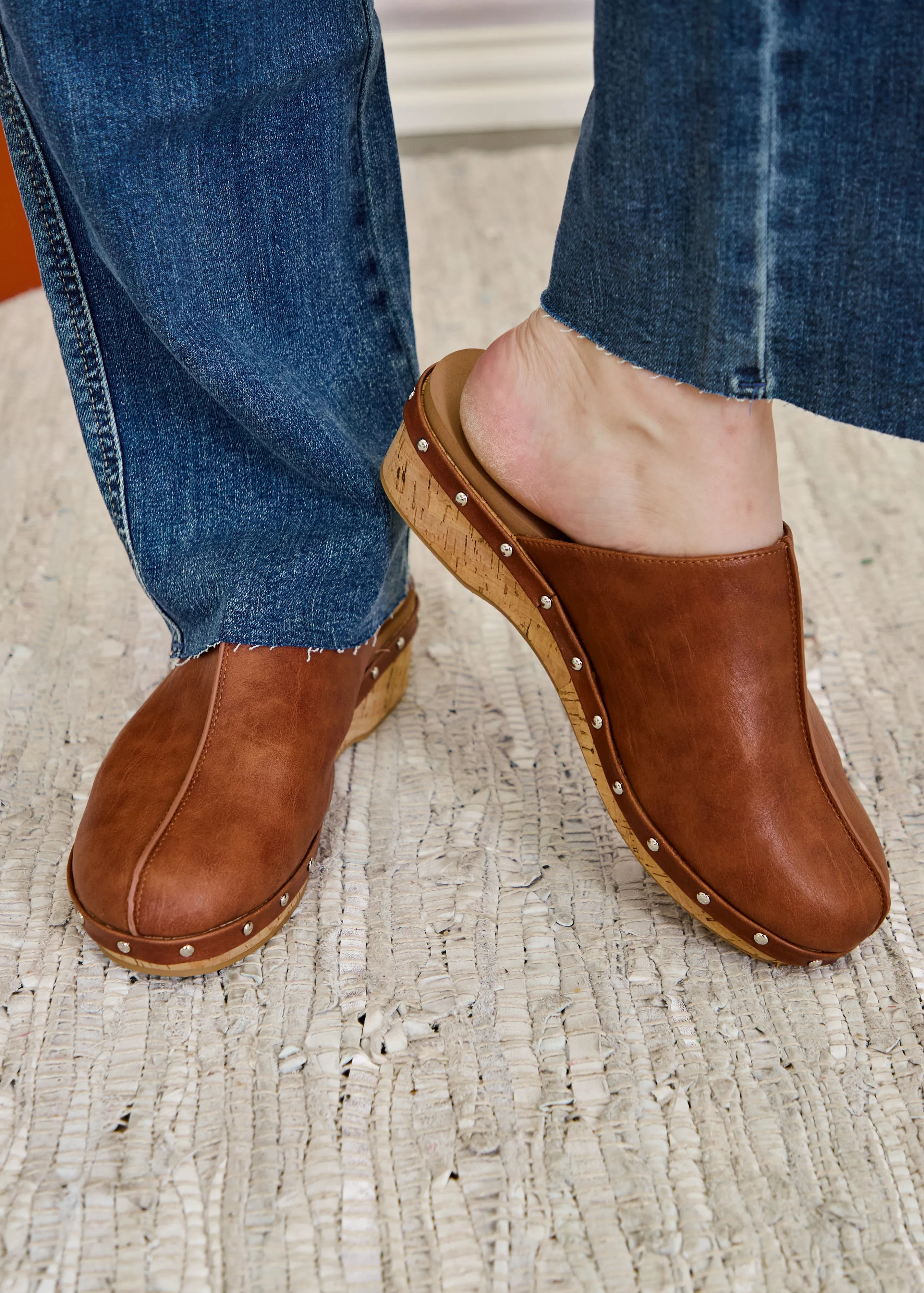 Newbie (Low Wedge) Clogs by Corkys - Bourbon