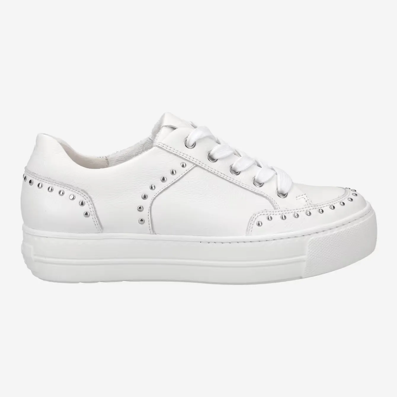 Paul Green White Stud Detail Platform Sole Trainers