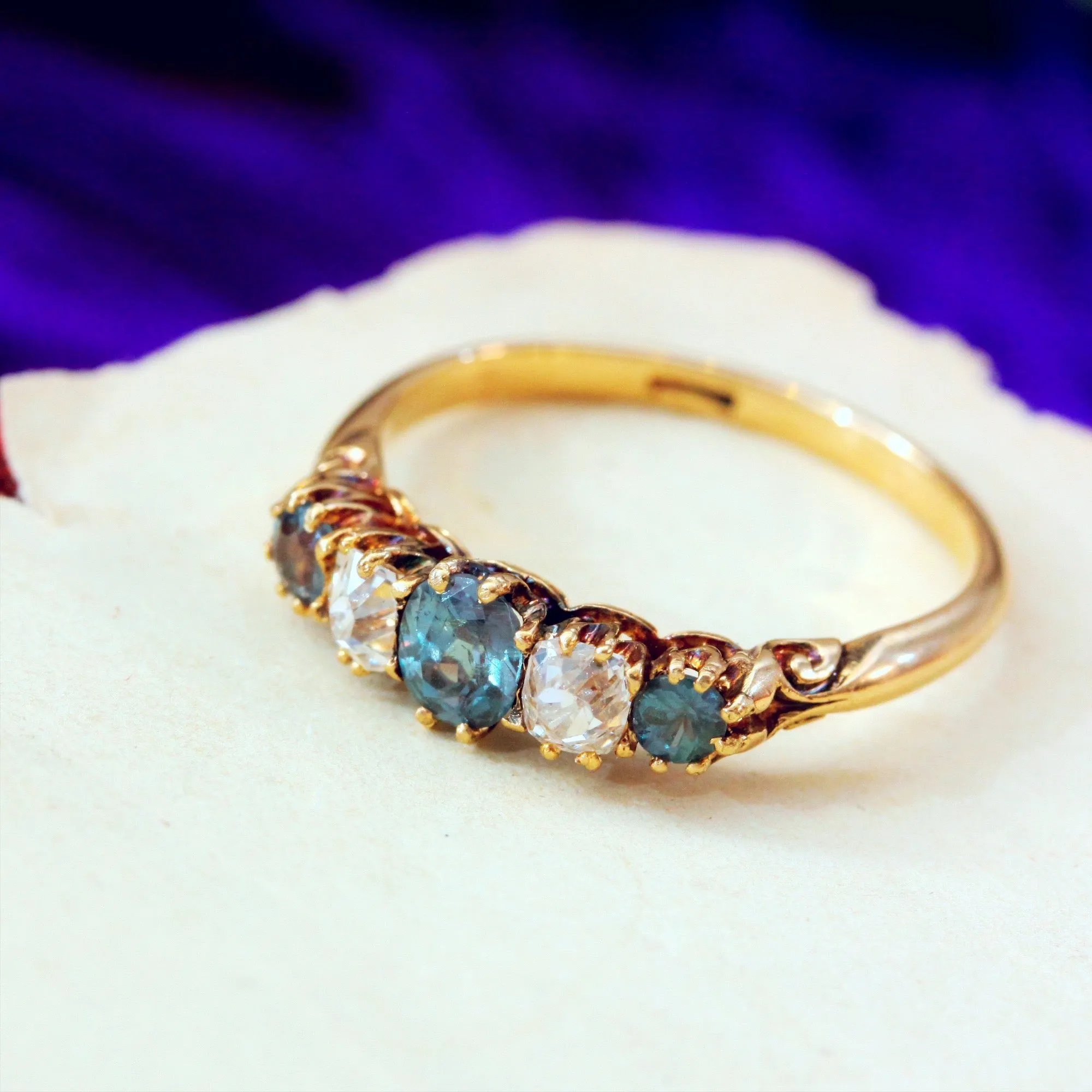 Rare Colour Change Alexandrite & Diamond Ring