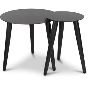 Santorini Large/Medium Side Table Set in Gunmetal Grey