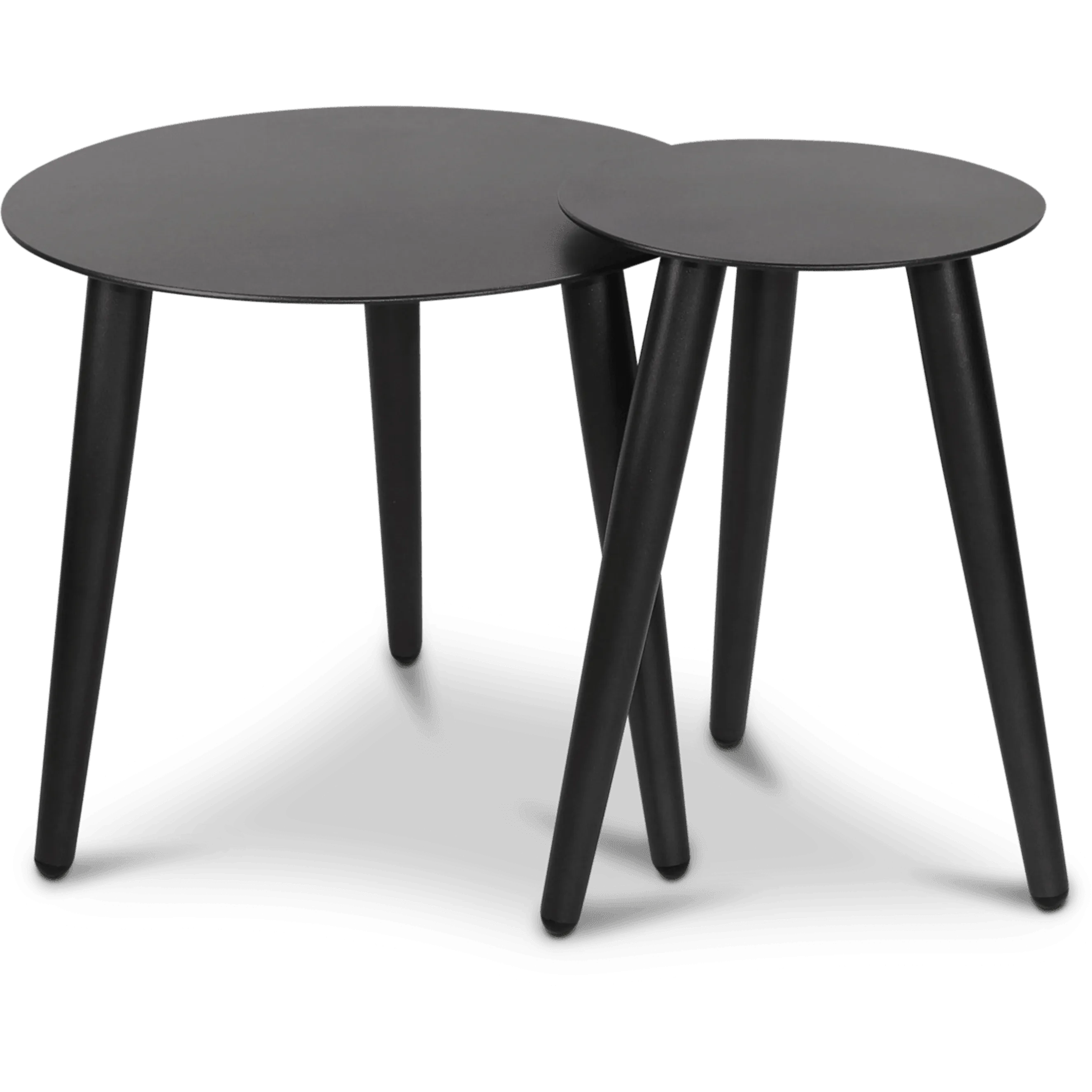 Santorini Large/Medium Side Table Set in Gunmetal Grey