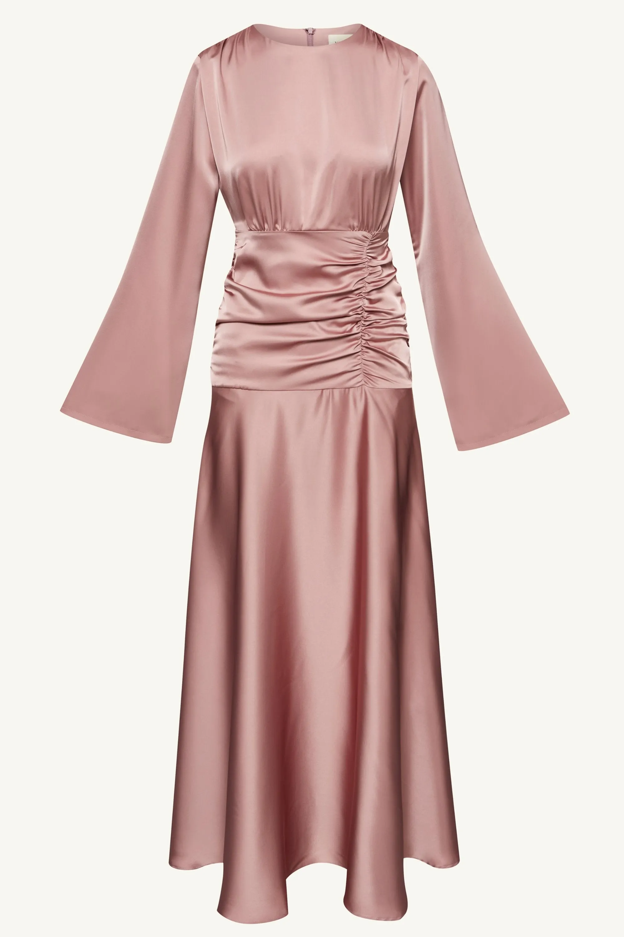 Shams Satin Side Rouched Maxi Dress - Dusty Rose