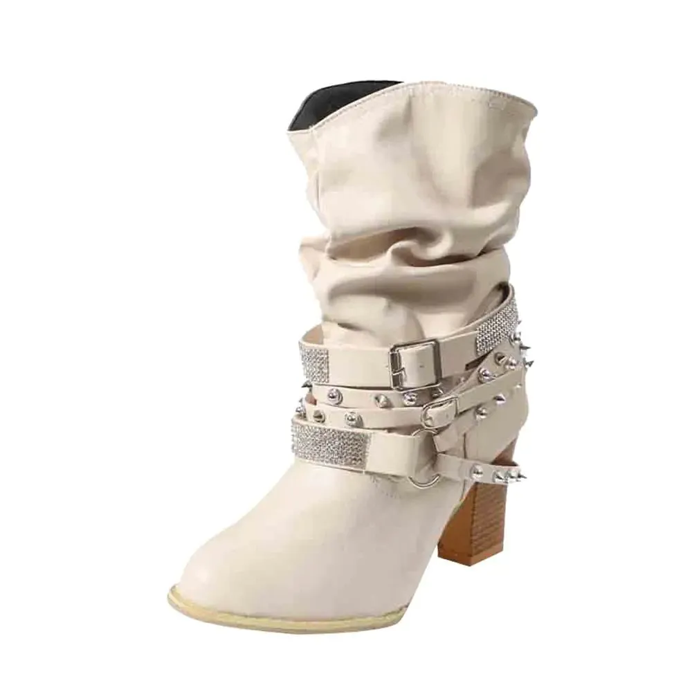 Sprigo - Leather ankle boots in Western style with strap details