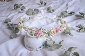 Vintage Flower Crown, Boho flower crown pastel colours, pastel wedding crown, Summer crown, Summer weddings, Bridal crown