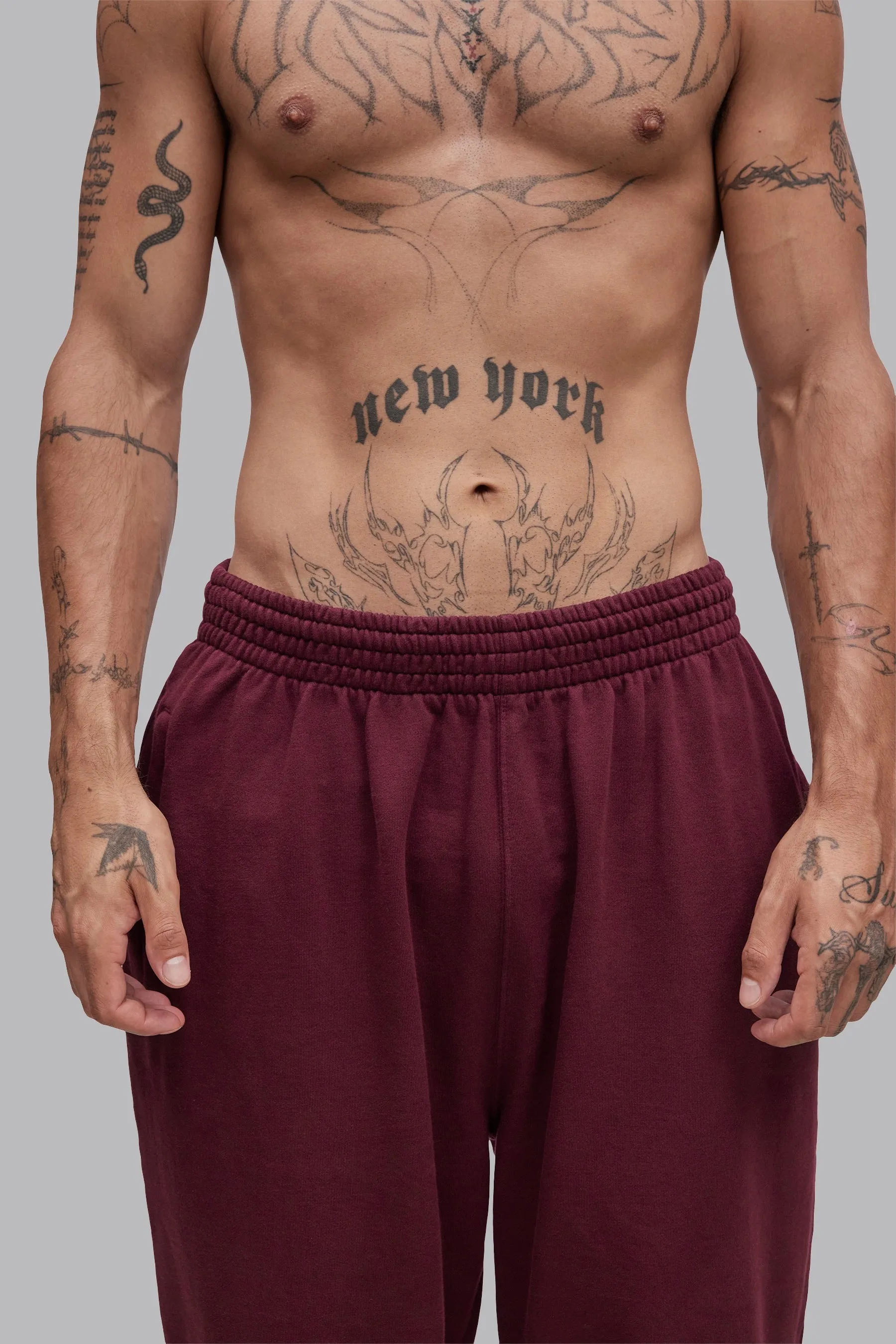 V_LYFE420 JOGGERS - Burgundy