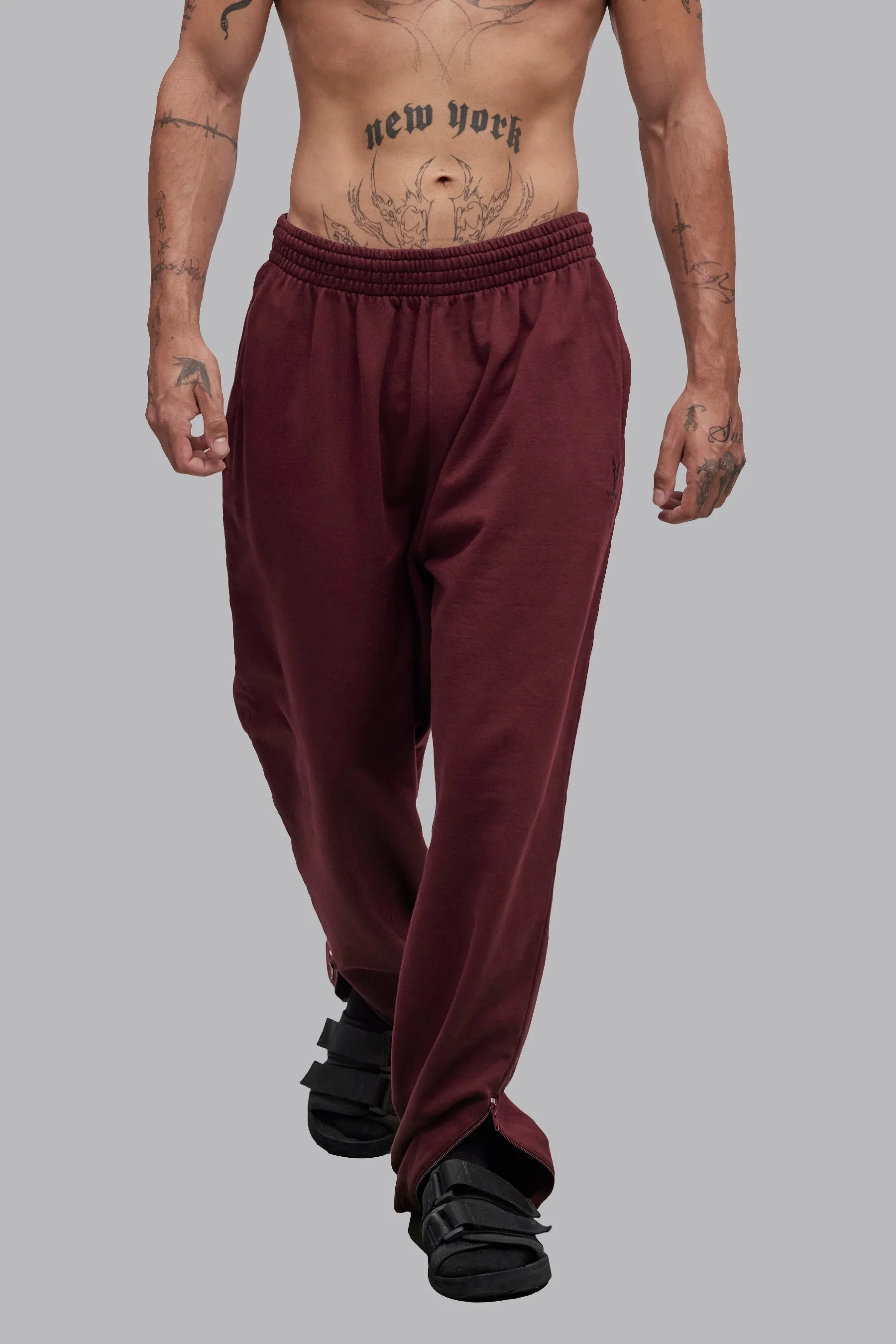 V_LYFE420 JOGGERS - Burgundy