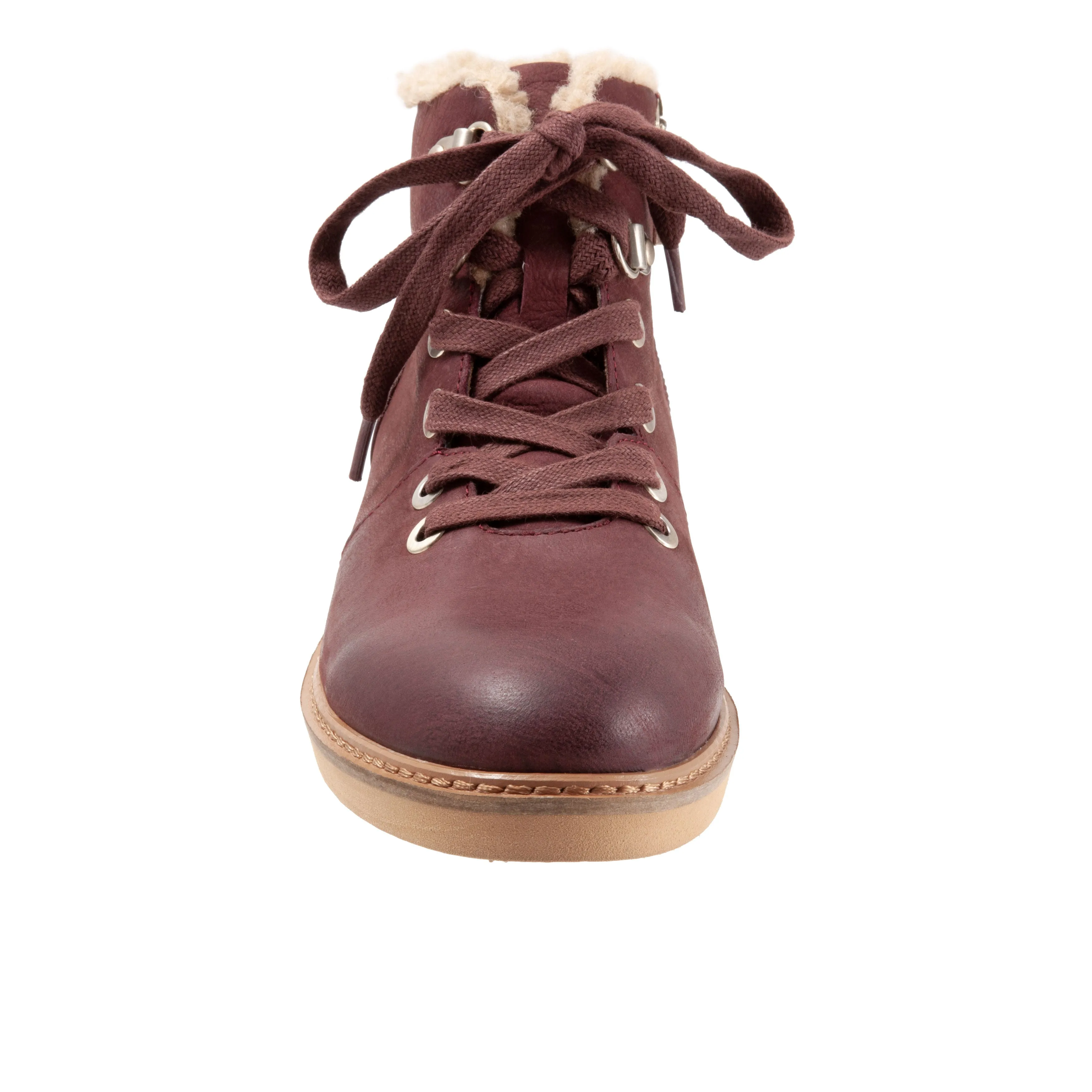 Wilcox Wine Lace up Ankle Boots with side zip