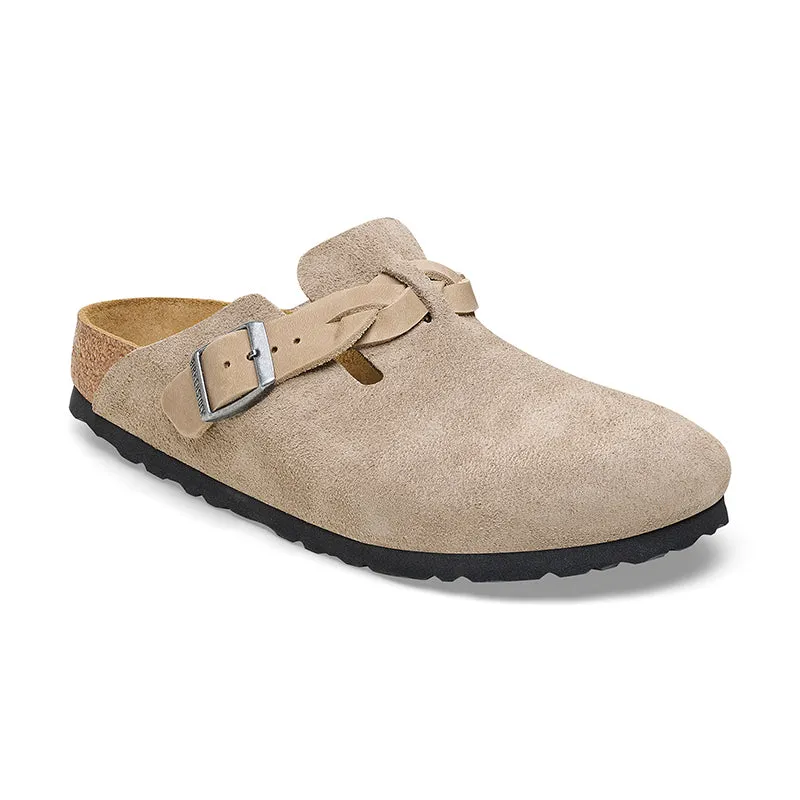 Women's Boston Braid Narrow Taupe Suede