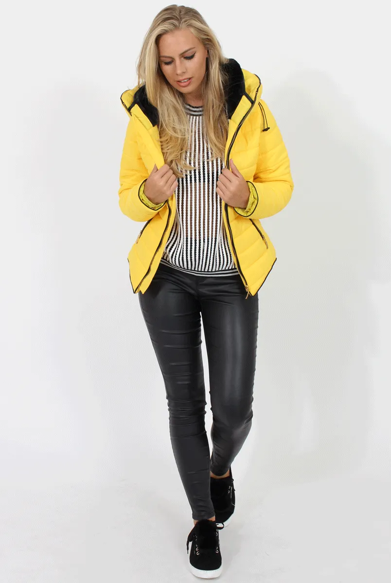 Yellow Padded Coat - Zara