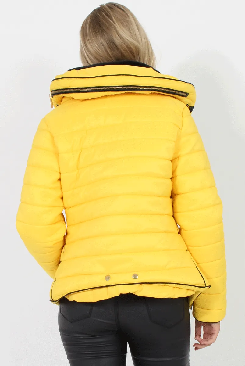 Yellow Padded Coat - Zara